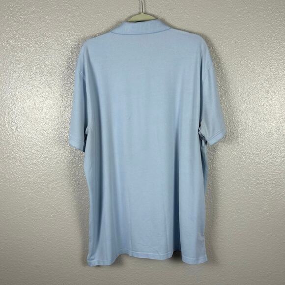XXL Pique Polo Light Blue Men’s Short Sleeve Collared Shirt Stretch Cotton Top - Picture 2 of 6